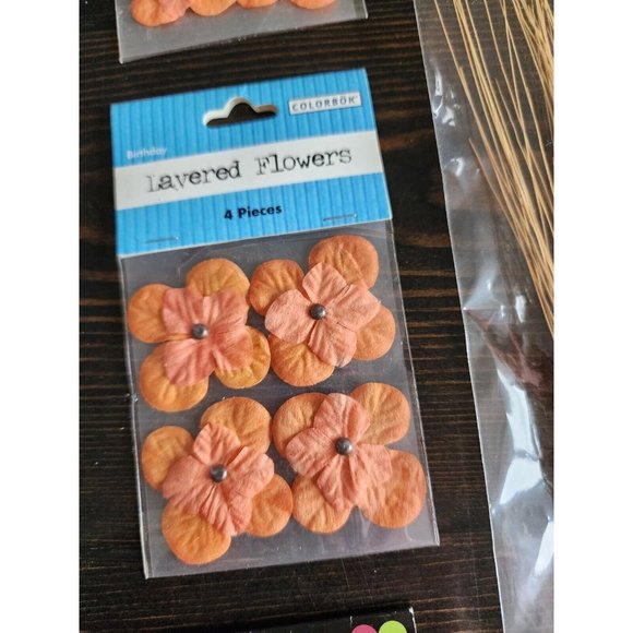 LOT - Journal Scrapbook Embellishments Flowers & Plants 3D Retired New #25 - Picture 3 of 12